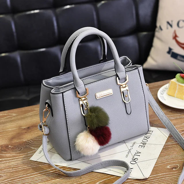 Embossed PU Tote Bag with Tassel & Bead Pendant | Wovetsa