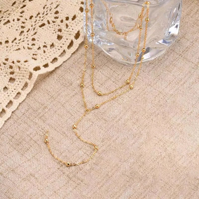 Gold Lariat Y-Shape Necklace | Wovetsa