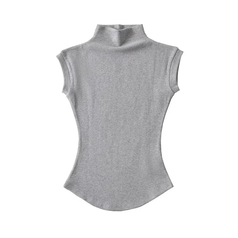 Sleeveless Turtleneck Top | Wovetsa