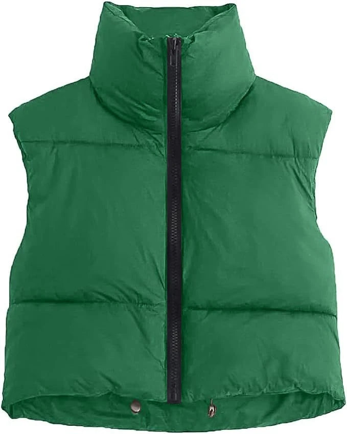 Women's Short Cotton Down Vest | Wovetsa