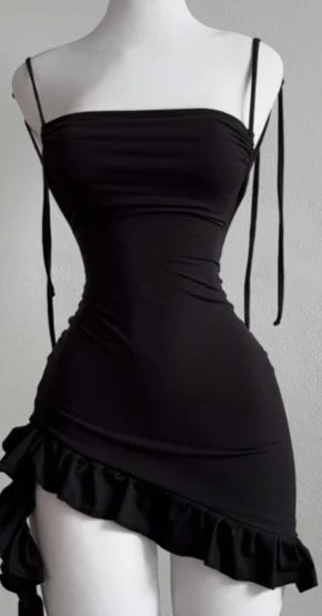 Y2K Backless Lace-Up Mini Dress | Wovetsa