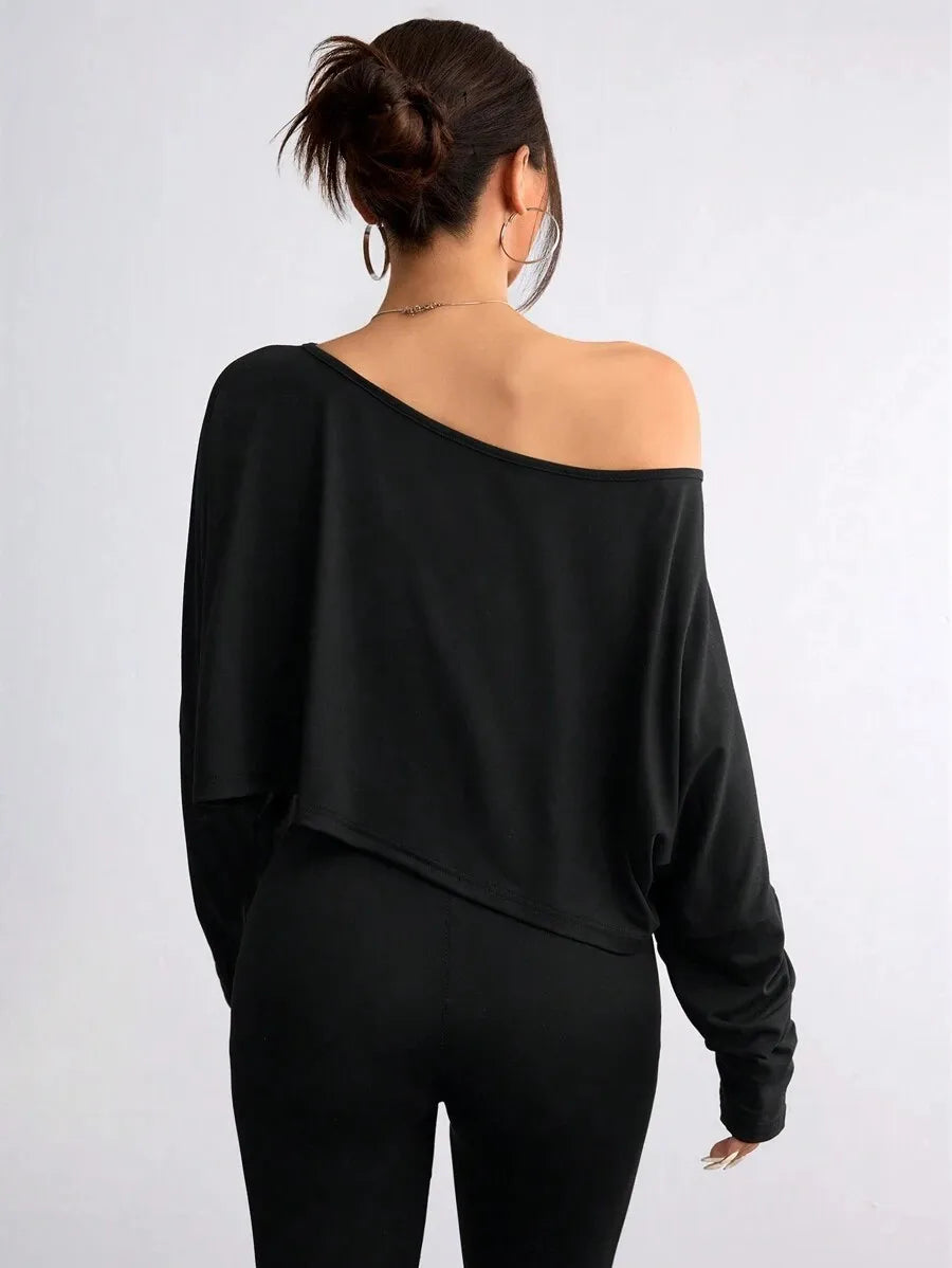 Asymmetric Neck Sleeveless Stretch Knit Top | Wovetsa