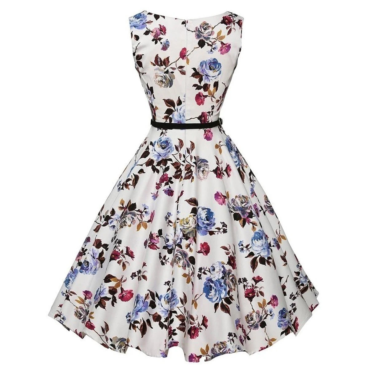 Floral Retro Swing Midi Dress | Wovetsa