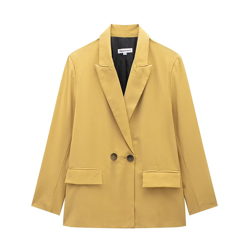 Double Breasted Blazer with Pockets | Wovetsa
