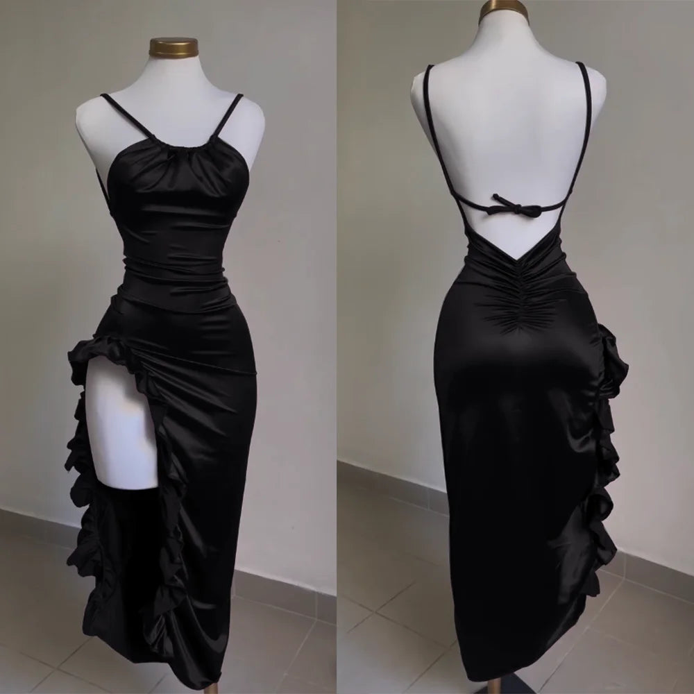 Y2K Asymmetric Halter Maxi Dress | Wovetsa