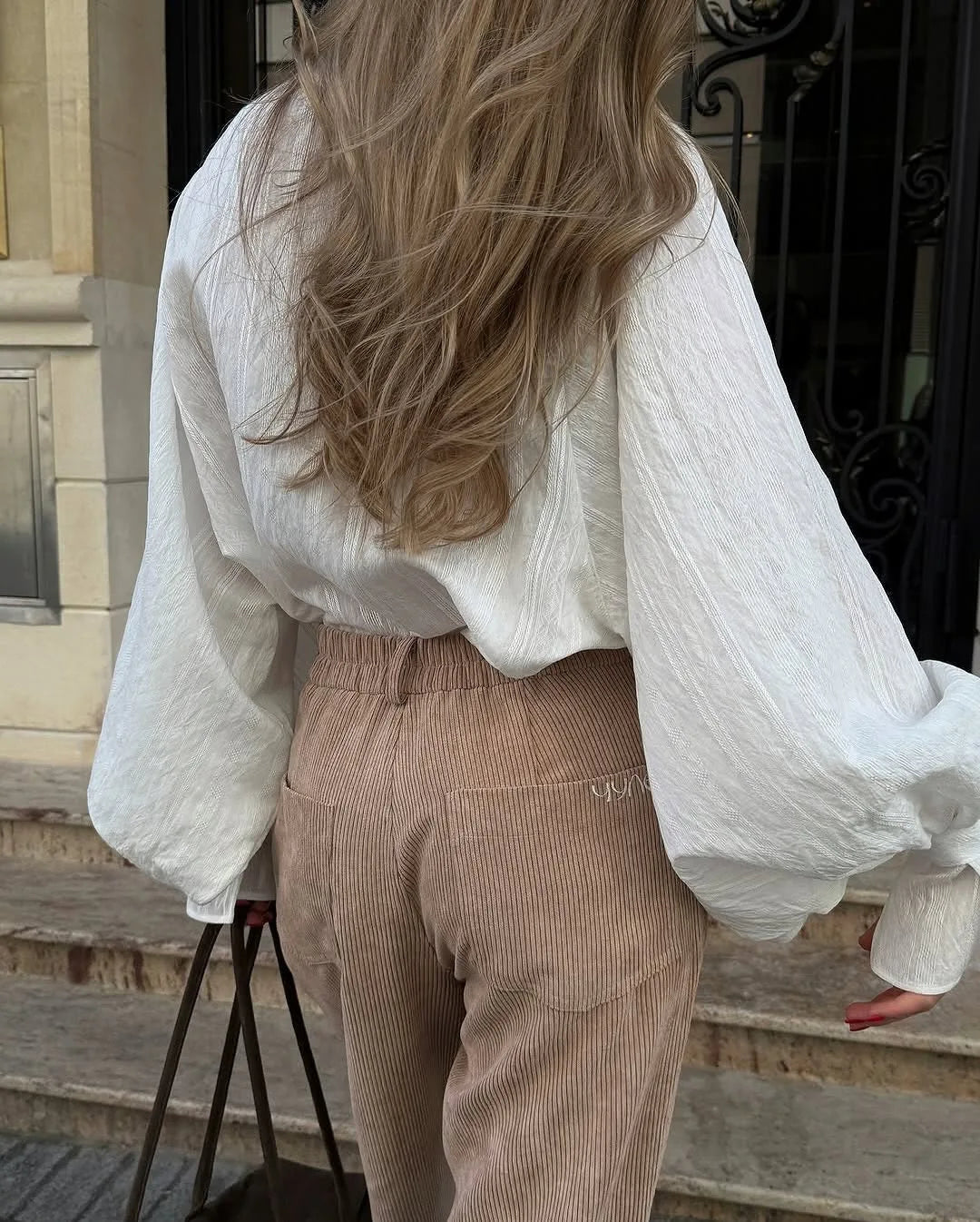 Oversized Cotton Puff Sleeve Shirt | Wovetsa