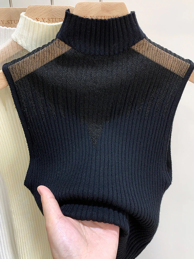 Y2K Mesh Knit Tank Top | Wovetsa