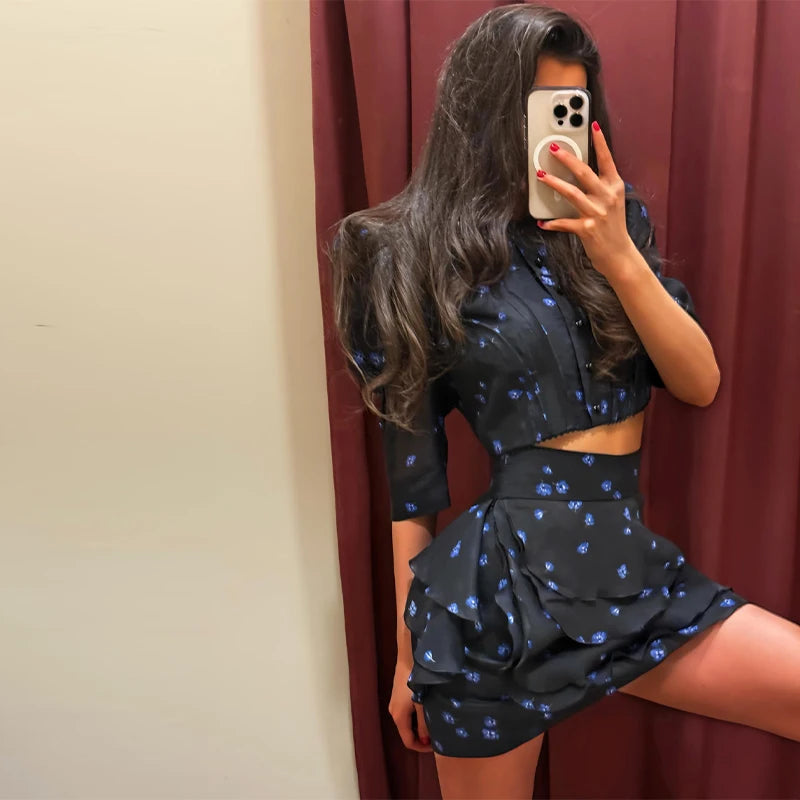 Floral Print Skirt Set | Wovetsa
