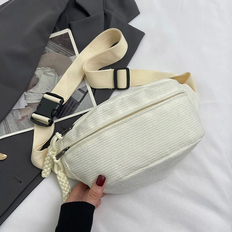 Corduroy Fanny Pack Crossbody Waist Bag | Wovetsa