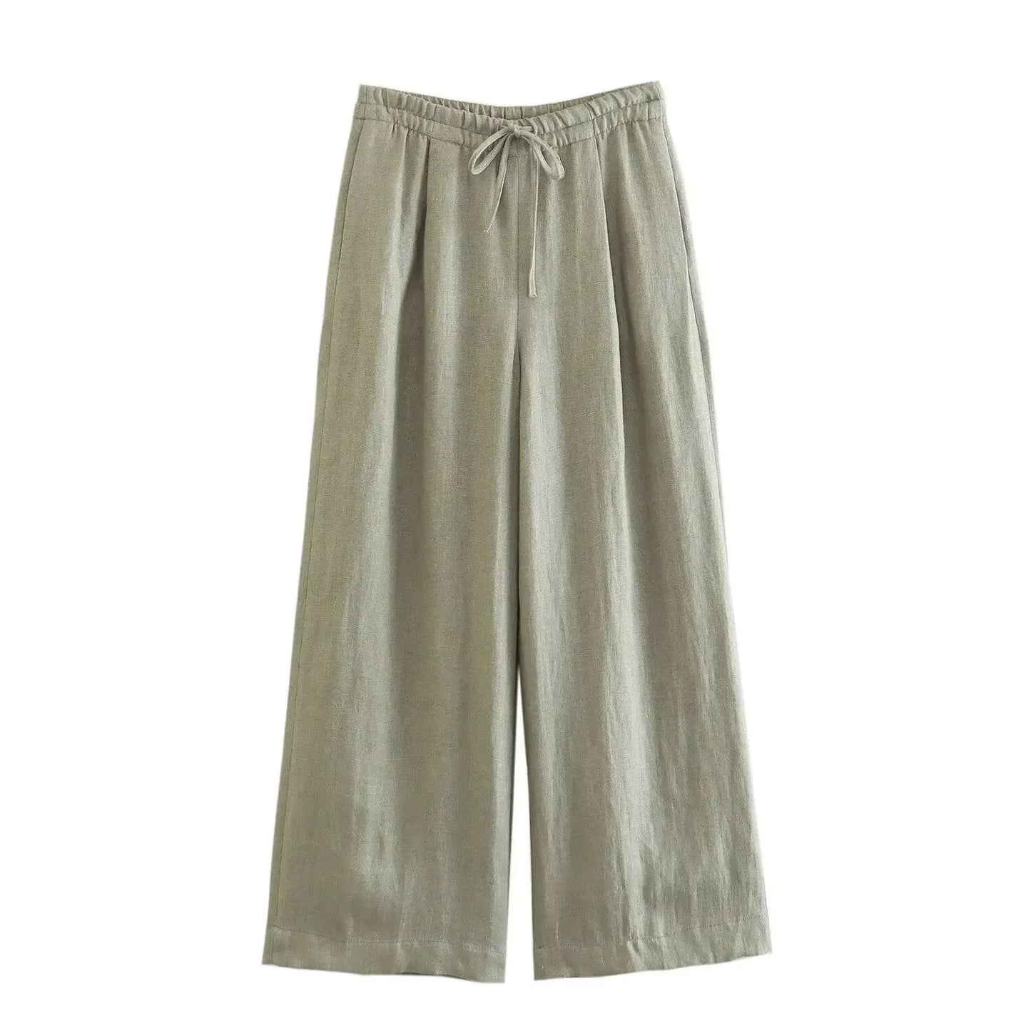 Women's Tailored Two Piece Set – V-Neck Vest & Wide Leg Pants