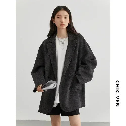 Wool Blend Oversized Coat | Wovetsa