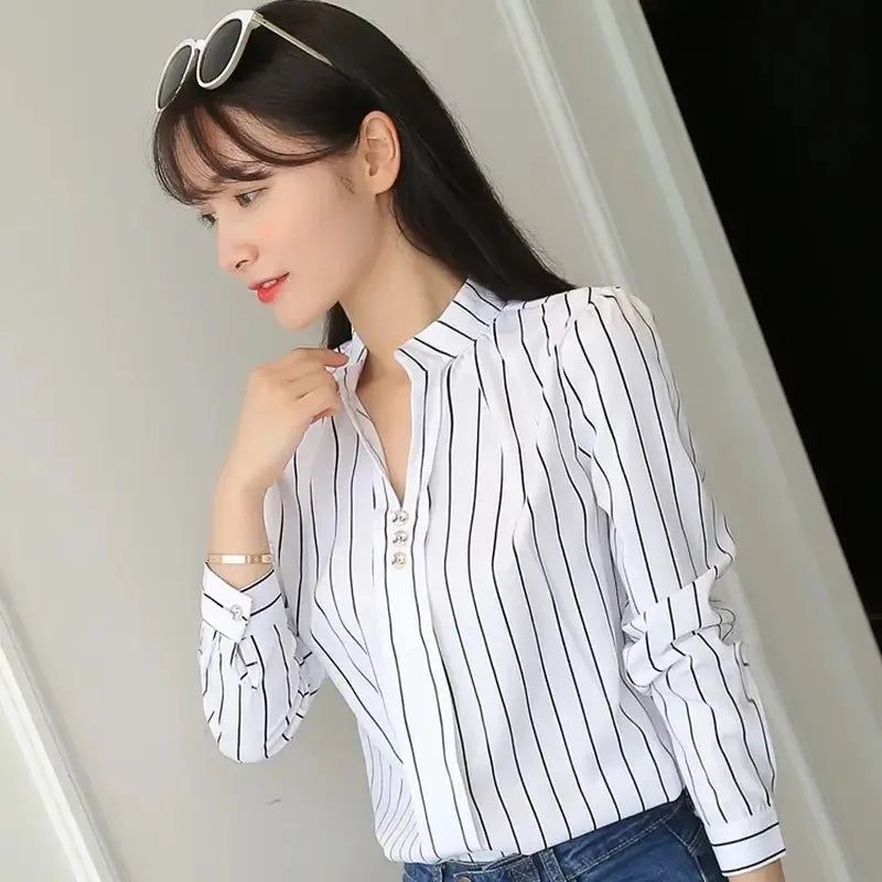 Stripe Print Blouse | Wovetsa