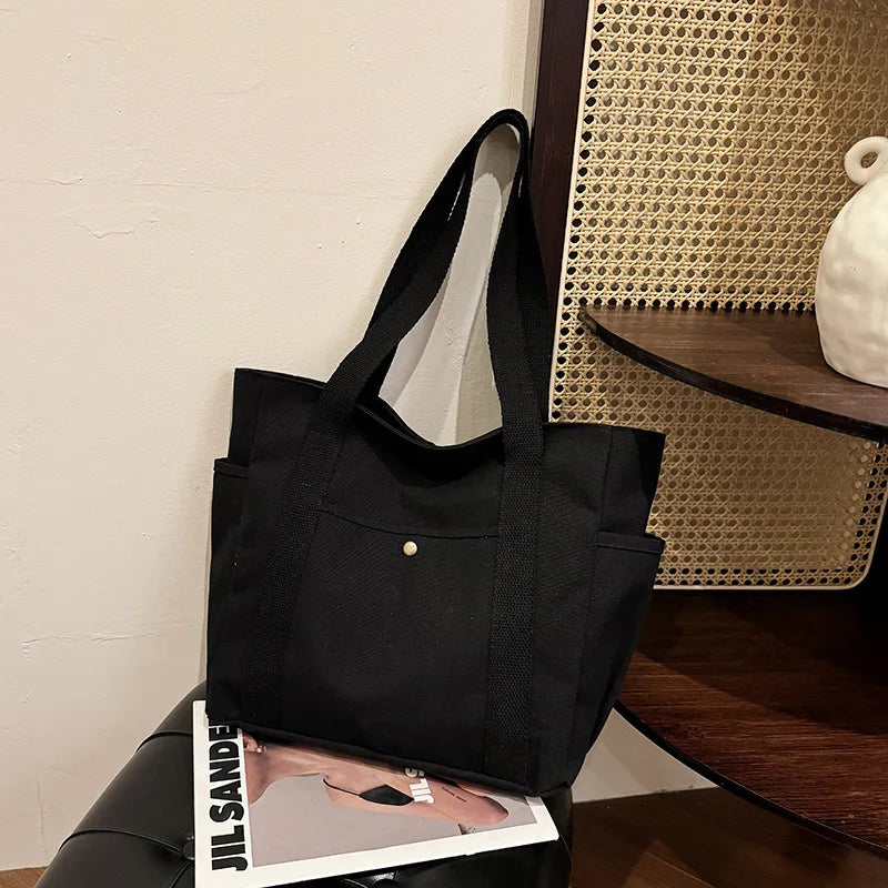Canvas Shoulder Tote Bag | Wovetsa