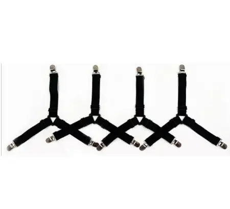 Bed Sheet Holder Clips 4-Pack Adjustable Elastic Straps | Wovetsa