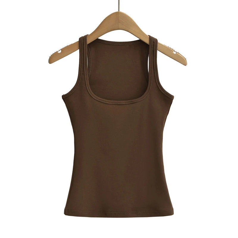 Sculpted Square Neck Tank Top – Slim Fit Summer Essential | Wovetsa