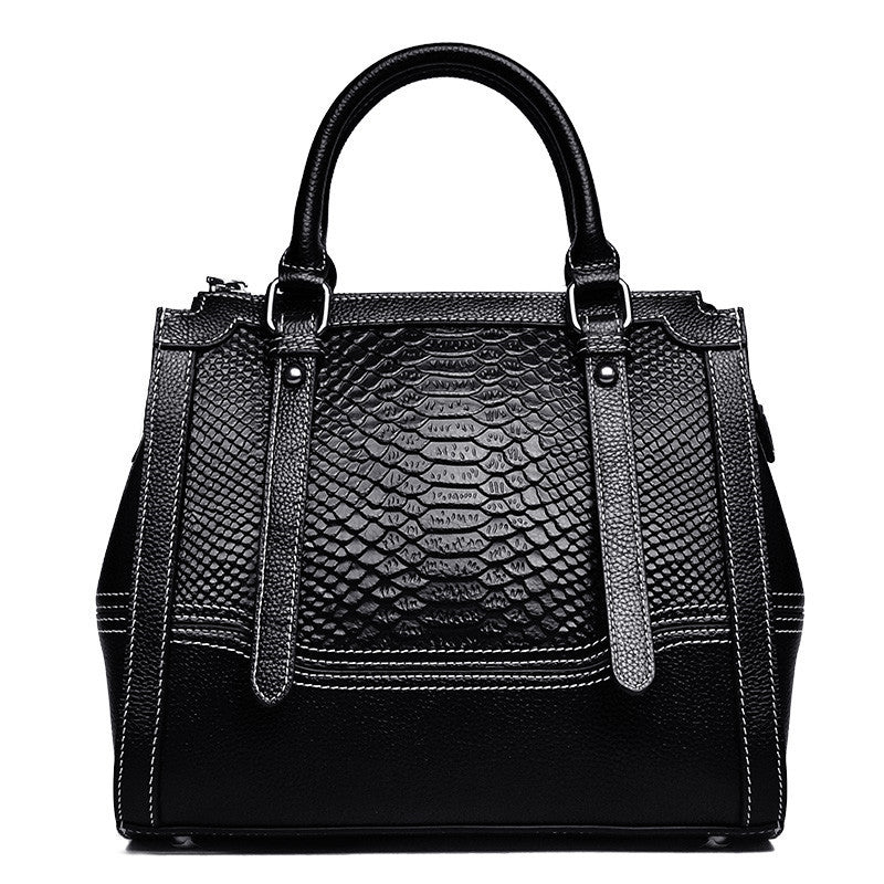 Crocodile Pattern Genuine Leather Crossbody Bag | Wovetsa