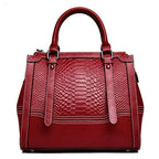 Crocodile Pattern Genuine Leather Crossbody Bag | Wovetsa