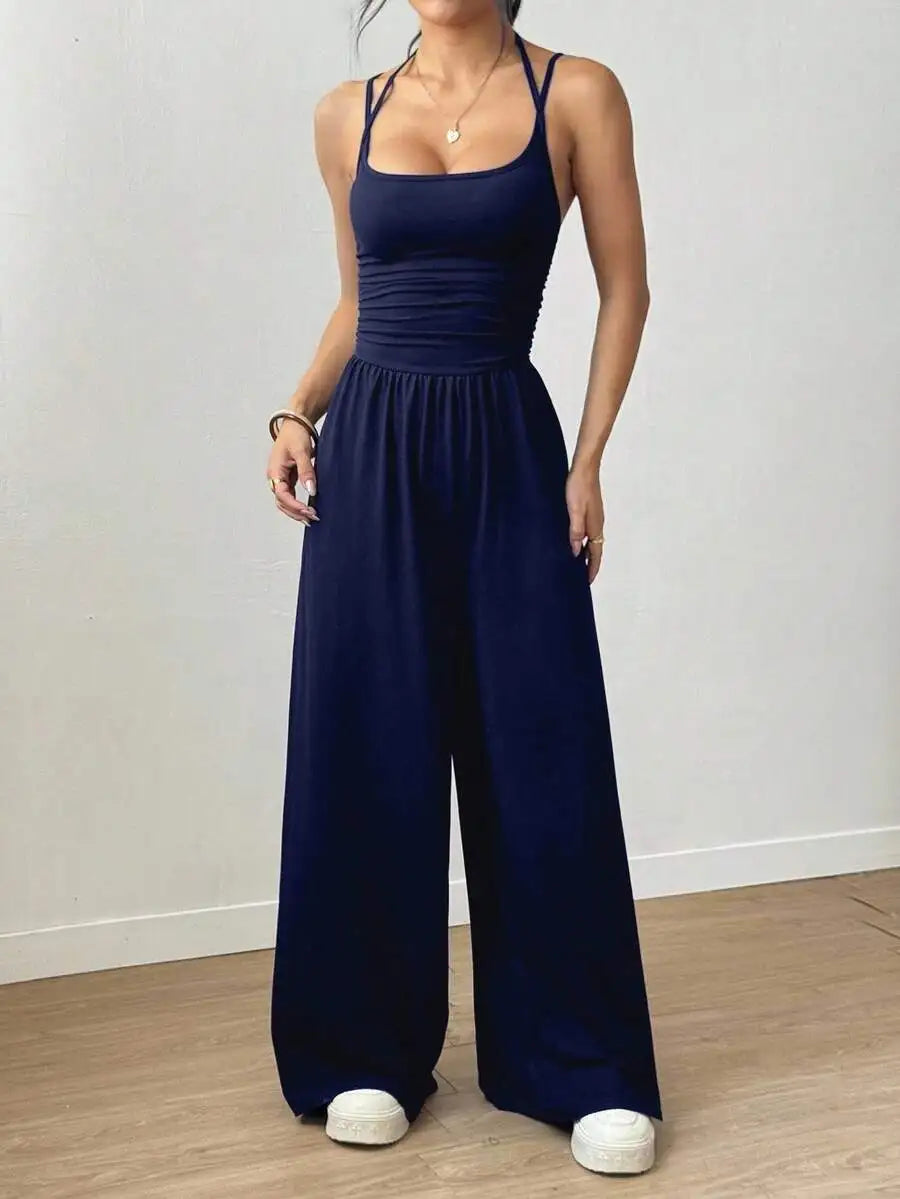 Women's Summer Casual Pleated Jumpsuit | Wovetsa