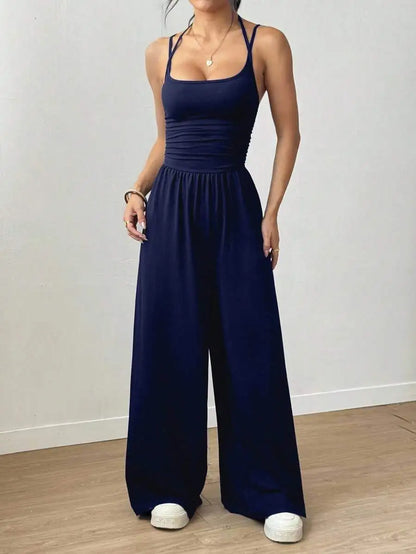 Women's Summer Casual Pleated Jumpsuit | Wovetsa