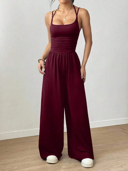Women's Summer Casual Pleated Jumpsuit | Wovetsa