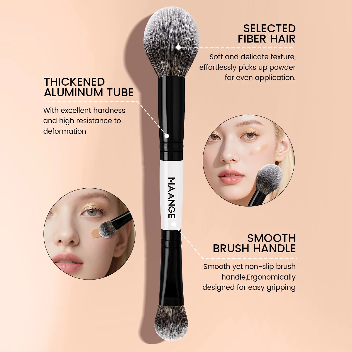 3-Piece Premium Makeup Brush Set | Wovetsa