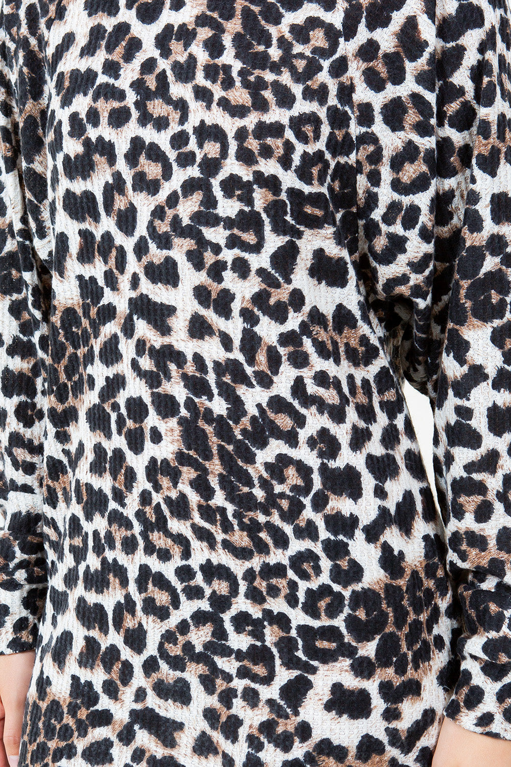 Cheetah Print Drop Shoulder Sweater Mini Dress