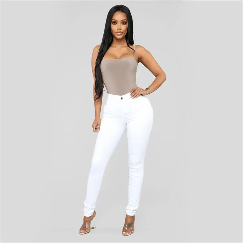 High Waist Slim Denim Pencil Pants | Wovetsa