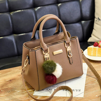 Embossed PU Tote Bag with Tassel & Bead Pendant | Wovetsa
