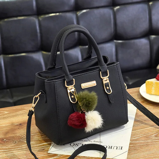 Embossed PU Tote Bag with Tassel & Bead Pendant | Wovetsa