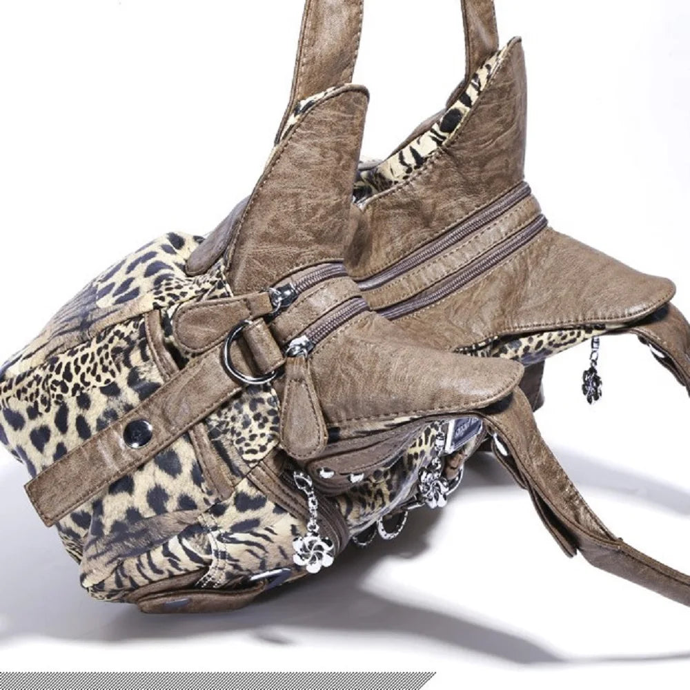 Leopard Print Hobo Shoulder Bag | Wovetsa