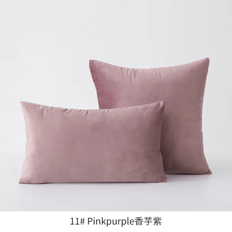 Inyahome Soft Velvet Cushion Cover Pink Grey Beige Green Pillow Cover Bedroom Sofa Decoration PillowCase 30x50cm/45x45cm Pillows