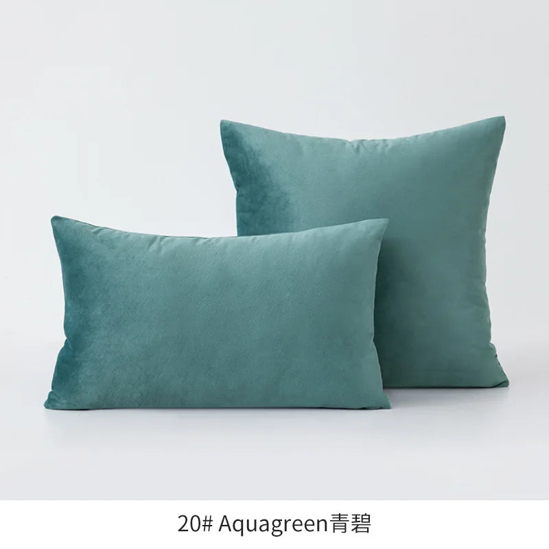 Inyahome Soft Velvet Cushion Cover Pink Grey Beige Green Pillow Cover Bedroom Sofa Decoration PillowCase 30x50cm/45x45cm Pillows