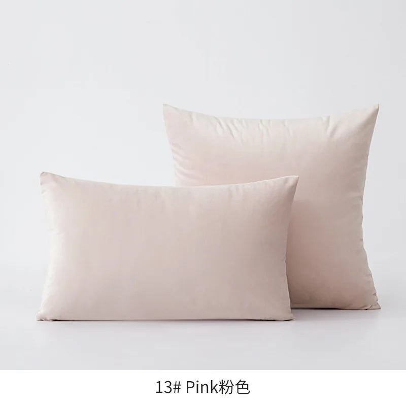 Inyahome Soft Velvet Cushion Cover Pink Grey Beige Green Pillow Cover Bedroom Sofa Decoration PillowCase 30x50cm/45x45cm Pillows