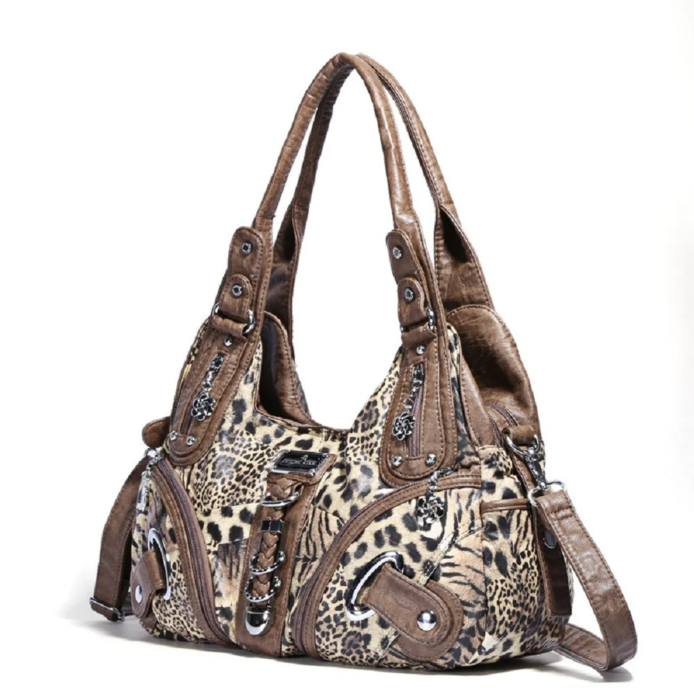 Leopard Print Hobo Shoulder Bag | Wovetsa