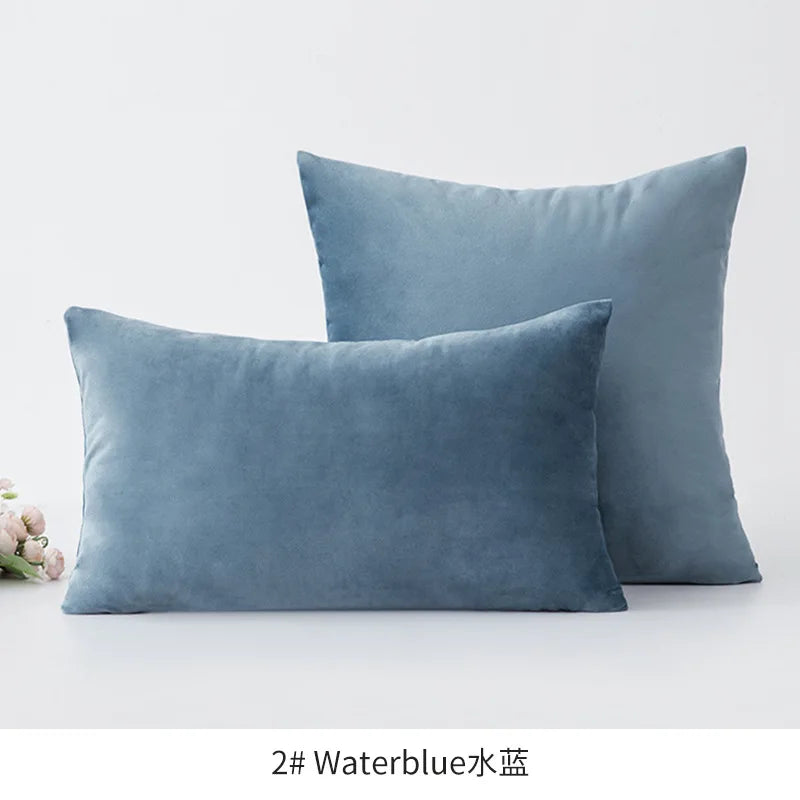 Inyahome Soft Velvet Cushion Cover Pink Grey Beige Green Pillow Cover Bedroom Sofa Decoration PillowCase 30x50cm/45x45cm Pillows