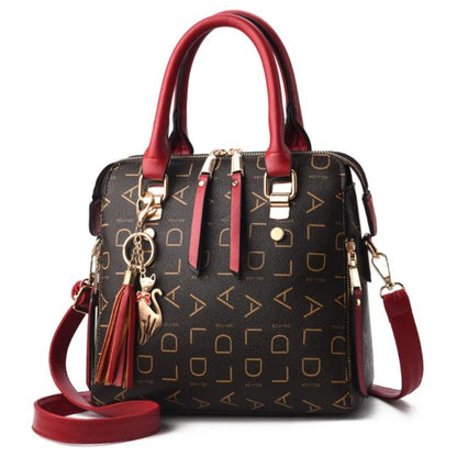 Letter & Tassel PU Top-Handle Tote Bag | Wovetsa