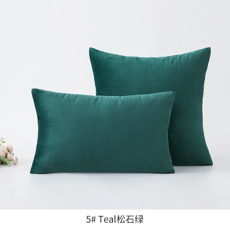 Inyahome Soft Velvet Cushion Cover Pink Grey Beige Green Pillow Cover Bedroom Sofa Decoration PillowCase 30x50cm/45x45cm Pillows