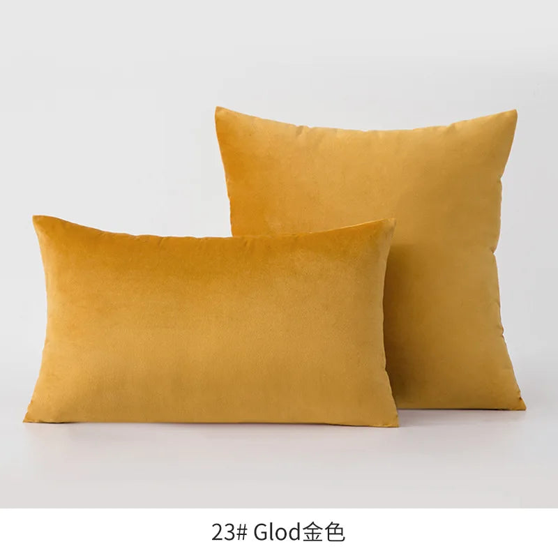 Inyahome Soft Velvet Cushion Cover Pink Grey Beige Green Pillow Cover Bedroom Sofa Decoration PillowCase 30x50cm/45x45cm Pillows