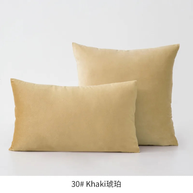 Inyahome Soft Velvet Cushion Cover Pink Grey Beige Green Pillow Cover Bedroom Sofa Decoration PillowCase 30x50cm/45x45cm Pillows