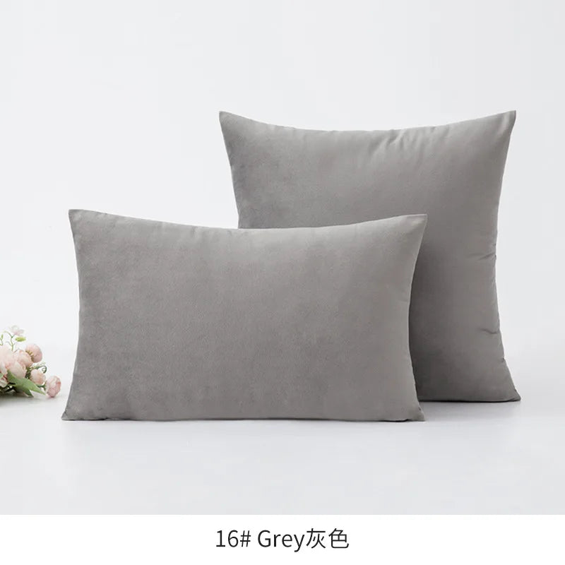 Inyahome Soft Velvet Cushion Cover Pink Grey Beige Green Pillow Cover Bedroom Sofa Decoration PillowCase 30x50cm/45x45cm Pillows