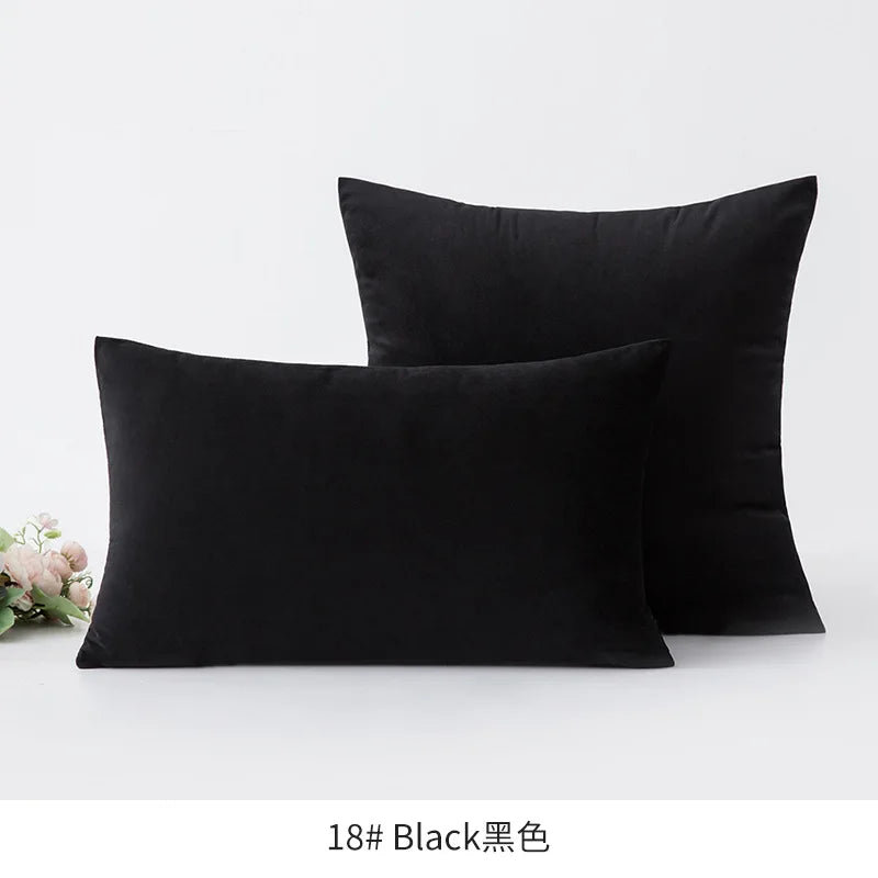 Inyahome Soft Velvet Cushion Cover Pink Grey Beige Green Pillow Cover Bedroom Sofa Decoration PillowCase 30x50cm/45x45cm Pillows
