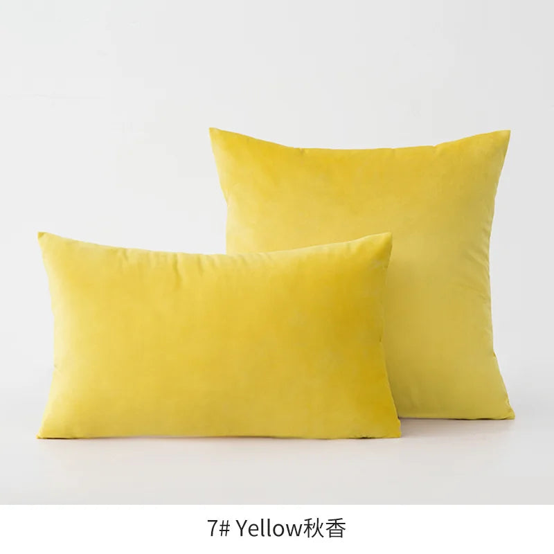 Inyahome Soft Velvet Cushion Cover Pink Grey Beige Green Pillow Cover Bedroom Sofa Decoration PillowCase 30x50cm/45x45cm Pillows