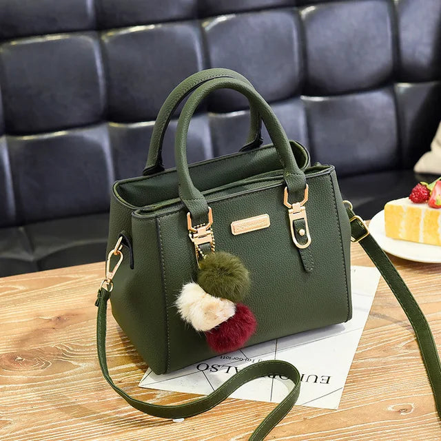 Embossed PU Tote Bag with Tassel & Bead Pendant | Wovetsa