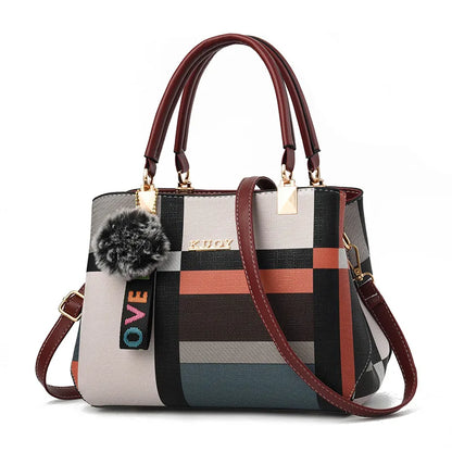 Plaid Pom-Pom Crossbody Satchel | Wovetsa