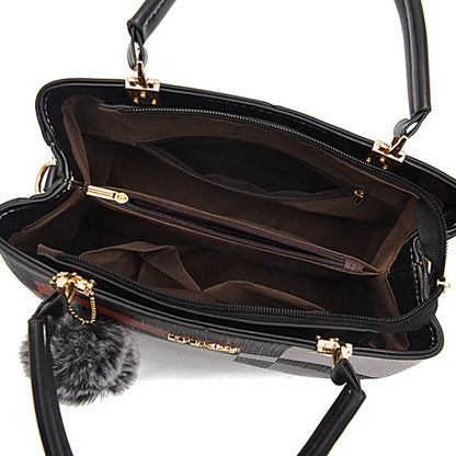 Plaid Pom-Pom Crossbody Satchel | Wovetsa
