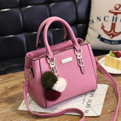 Embossed PU Tote Bag with Tassel & Bead Pendant | Wovetsa