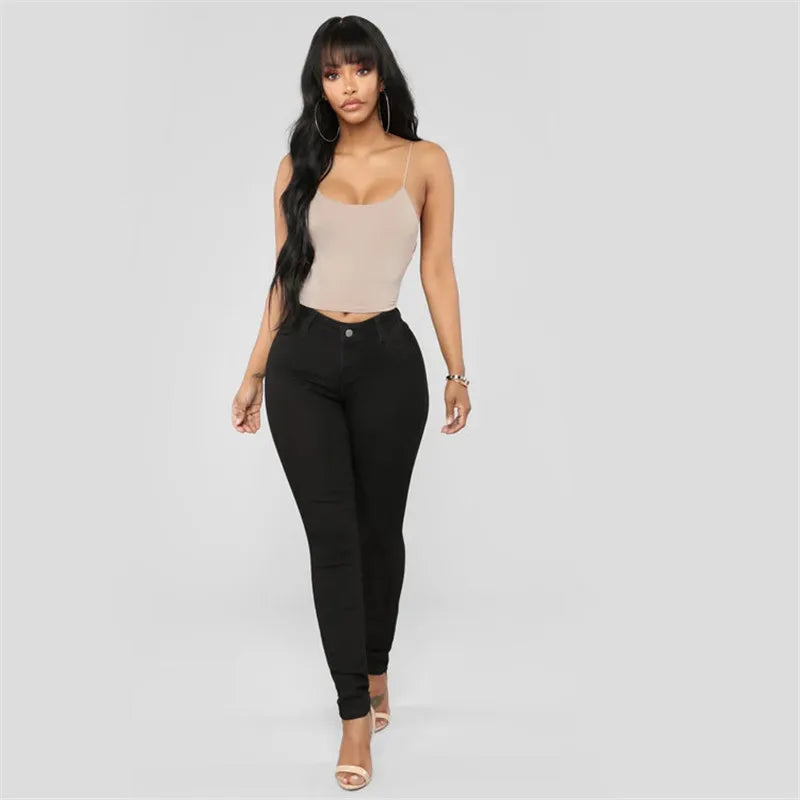 High Waist Slim Denim Pencil Pants | Wovetsa