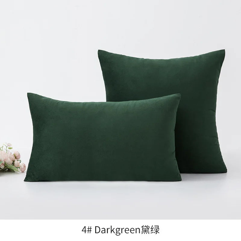 Inyahome Soft Velvet Cushion Cover Pink Grey Beige Green Pillow Cover Bedroom Sofa Decoration PillowCase 30x50cm/45x45cm Pillows