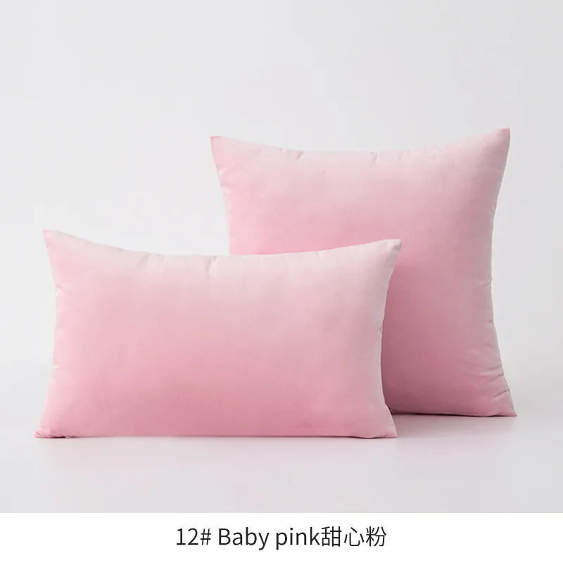 Inyahome Soft Velvet Cushion Cover Pink Grey Beige Green Pillow Cover Bedroom Sofa Decoration PillowCase 30x50cm/45x45cm Pillows