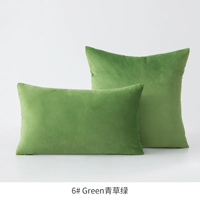 Inyahome Soft Velvet Cushion Cover Pink Grey Beige Green Pillow Cover Bedroom Sofa Decoration PillowCase 30x50cm/45x45cm Pillows